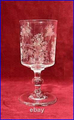 Baccarat Blunch Of Flowers 10 Wine Glasses Verre A Vin Cristal Gravé Art Nouveau