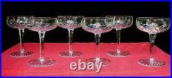 Baccarat Flandre 6 Tall Sherbet Glasses Coupes A Champagne Cristal Taillé 19eme