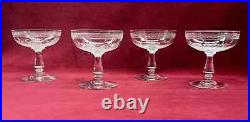 Baccarat Fougeres 4 Sherbet Glasses Coupes A Champagne Cristal Grave Art Nouveau