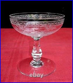 Baccarat Fougeres 4 Sherbet Glasses Coupes A Champagne Cristal Grave Art Nouveau