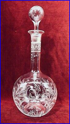 Baccarat Fougeres Wine Decanter Carafe A Vin Eau Cristal Grave Art Nouveau 19eme