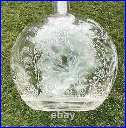 Baccarat Fougeres Wine Decanter Carafe A Vin Eau Cristal Grave Art Nouveau 19eme