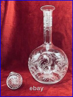 Baccarat Fougeres Wine Decanter Carafe A Vin Eau Cristal Grave Art Nouveau 19eme