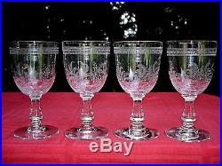 Baccarat Fougeres Wine Glasses Verres A Vin Cristal Gravé Jugendstil Art Nouveau
