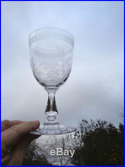 Baccarat Fougeres Wine Glasses Verres A Vin Cristal Gravé Jugendstil Art Nouveau