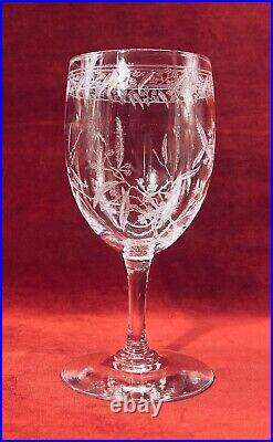 Baccarat Mimosa 6 Water Wine Glasses Verres A Eau Vin Cristal Gravé Art Nouveau