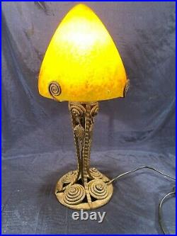 Belle Lampe Art Nouveau Pate De Verre Art De France Style Galle