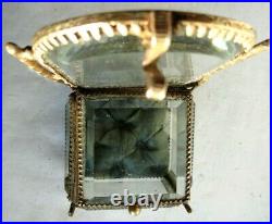 Boite à bijoux + porte-montre Art Nouveau, Fauteuil 6 verres biseautés et laiton