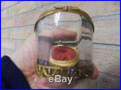 Boite verre porte montre a gousset art nouveau XIXe old glass box pocket watch