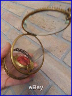 Boite verre porte montre a gousset art nouveau XIXe old glass box pocket watch