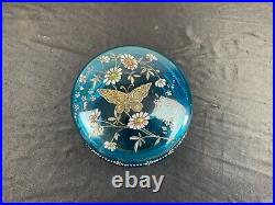 Bonbonniere Verre Emaille Art Nouveau Decor Floral Legras Montjoye