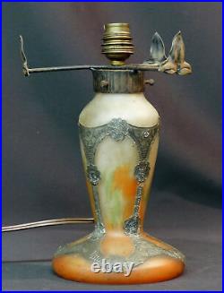 C 1900 pied lampe art nouveau déco GERARD MULLER Nancy 25c pate verre Daum gallé