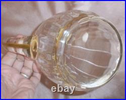 Carafe Art Nouveau en verre à décor floral Framboises doré or fin vers 1900 Carafe Art Nouveau en verre à décor floral Framboises doré or fin vers 1900