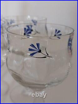 Carafe Verres Emaillés Bleuets Art Nouveau Jugendstil