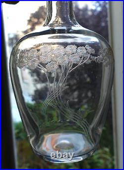 Carafe et 8 verres cristal gravé Baccarat St Louis ART NOUVEAU 1900