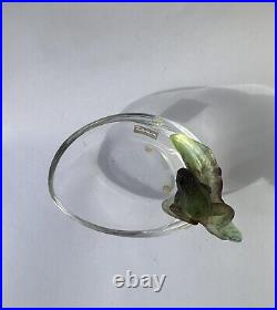 Coupe Cristal Daum Ancien sculpture art nouveau grenouille vide poche verre