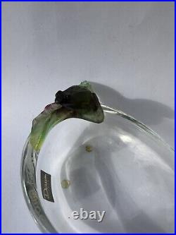 Coupe Cristal Daum Ancien sculpture art nouveau grenouille vide poche verre