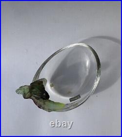 Coupe Cristal Daum Ancien sculpture art nouveau grenouille vide poche verre