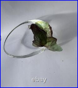 Coupe Cristal Daum Ancien sculpture art nouveau grenouille vide poche verre