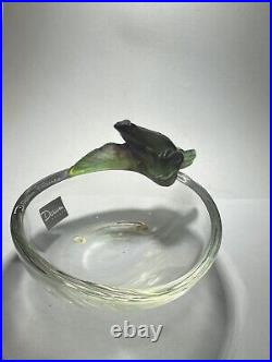 Coupe Cristal Daum Ancien sculpture art nouveau grenouille vide poche verre