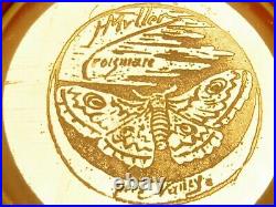 Coupe pâte de verre gravée Henri MULLER CROISMARE Hibiscus tampon Papillon