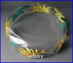 Coupe saladier en verre émaillé Art Nouveau / déco dlg Legras