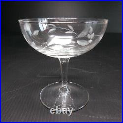 Coupe vin champagne cristal vintage art nouveau déco verre France N4793