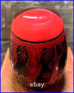 DAUM DELATTE Gallé vase miniature art nouveau verre dégagé à l'acide