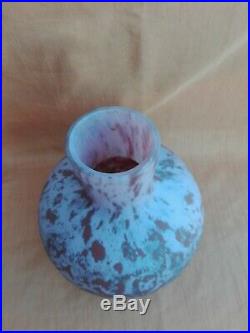 Daum Lorrain Grand Vase en pâte de verre multicouche nuagé Art Déco Nouveau