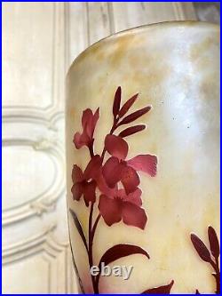 Daum Nancy Grand Vase De 37 Cm En Pate De Verre Art Nouveau