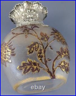 Daum Nancy Vase Art Nouveau en verre et argent massif
