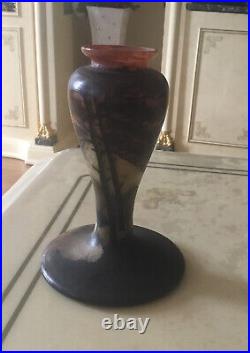 Daum Nancy Vase Pate De Verre Signé Gauthier Camille Foret 1900 Art Nouveau