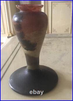 Daum Nancy Vase Pate De Verre Signé Gauthier Camille Foret 1900 Art Nouveau