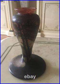 Daum Nancy Vase Pate De Verre Signé Gauthier Camille Foret 1900 Art Nouveau