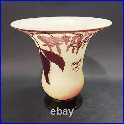 Delatte, Important Vase Art-nouveau à Décor De Fuchsia (H 23,5 Cm)