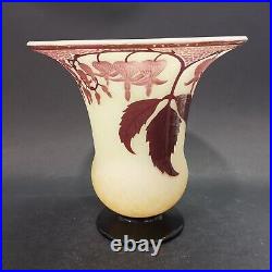 Delatte, Important Vase Art-nouveau à Décor De Fuchsia (H 23,5 Cm)