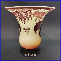 Delatte, Important Vase Art-nouveau à Décor De Fuchsia (H 23,5 Cm)