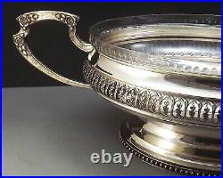 Dupouy Grande Coupe Centre De Table Art Nouveau Metal Argente Et Verre Debut Xx°