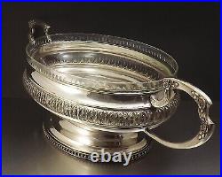 Dupouy Grande Coupe Centre De Table Art Nouveau Metal Argente Et Verre Debut Xx°