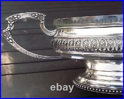 Dupouy Grande Coupe Centre De Table Art Nouveau Metal Argente Et Verre Debut Xx°