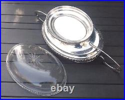 Dupouy Grande Coupe Centre De Table Art Nouveau Metal Argente Et Verre Debut Xx°