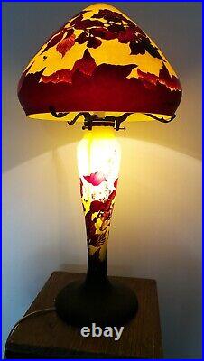 ENORME LAMPE CHAMPIGNON PATE DE VERRE TIP GALLE FLEURS? Lamp Art Nouveau