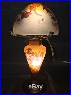Émile Gallé Lampe Champignon Hibiscus Art Nouveau daum le verre français