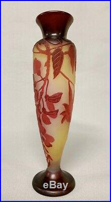 Emile gallé Vase Art Nouveau En Verre Multicouche Vers 1900