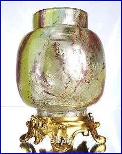 Ernest LEVEILLE & Eugène ROUSSEAU Vase Verre L'escalier de Cristal ART NOUVEAU