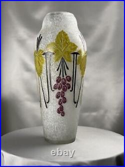 Exceptionnel Vase Aux Raisins Art Nouveau Legras