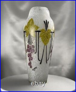 Exceptionnel Vase Aux Raisins Art Nouveau Legras