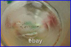 Flacon carafe verre gravé acide décor émaillé art nouveau signé Lorraine