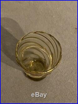 GALLE Superb gobelet verre emaille doree signe decor Lys Art Nouveau