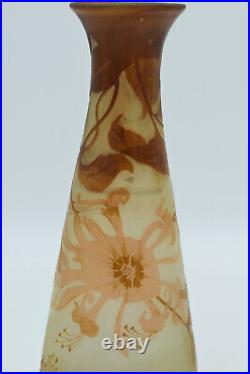 Gallé Vase conique- Verre multicouches France, vers 1920